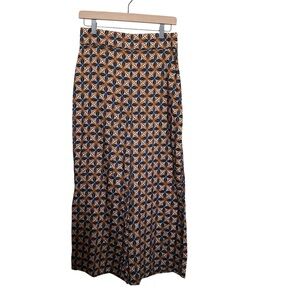 Zara Black and Orange Geometric Pants